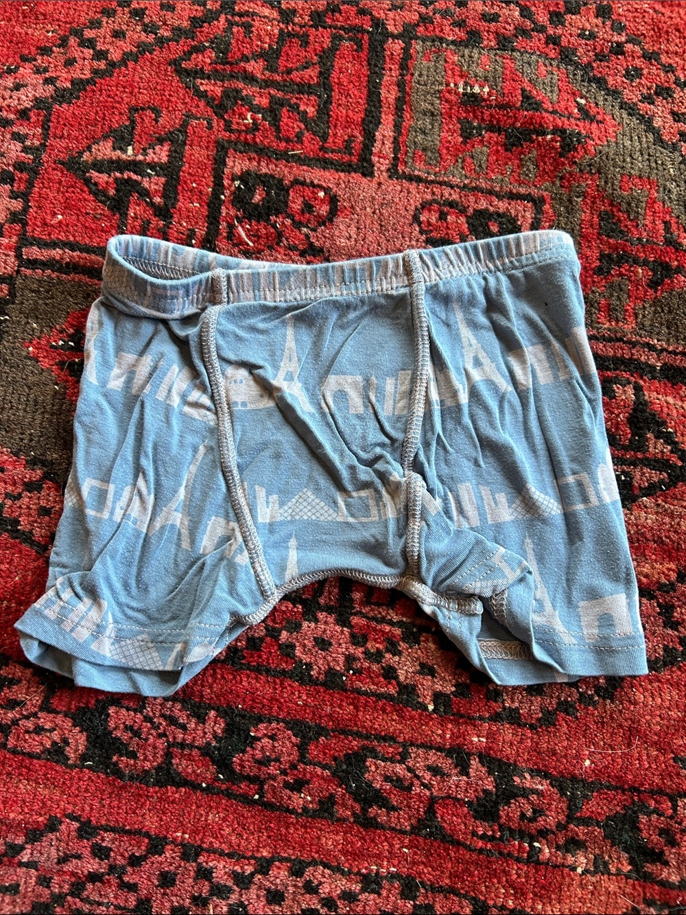 Kickee Pants Boys Blue Patterned Boxer Briefs size 5-6